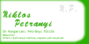 miklos petranyi business card