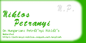 miklos petranyi business card